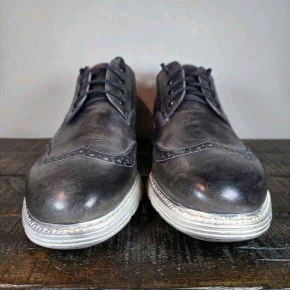 NEW BED STU Cayuga II Mens Size 8.5 Oxford Sneakers Organic Leather Gray White main image 10